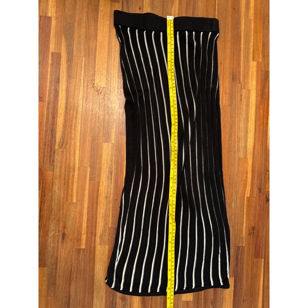 Derek Heart Maxi Skirt Womens Small Black White Excellent Ribbed Knit Striped